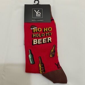 🧦 Men’s Christmas Socks - “Ho Ho, Hold My Beer” 🧦